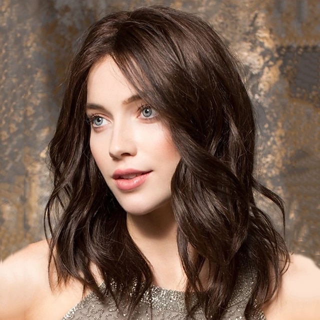  коричневые парики для женщин синтетический парик объемная волна асимметричный парик длинные коричневые синтетические волосы 20 дюймов женские керлинг-коричневый