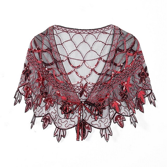  Sleeveless Shawls / 1920s / Flapper Girl Polyester Wedding Women's Wrap With Sequin