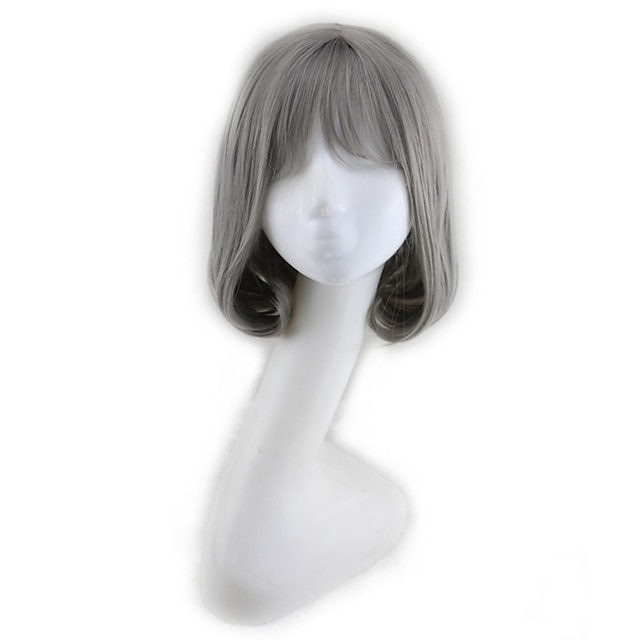  серый парик для женщин синтетический парик кудрявый боб аккуратный парик короткие серые синтетические волосы 13 дюймов лучшее качество серый