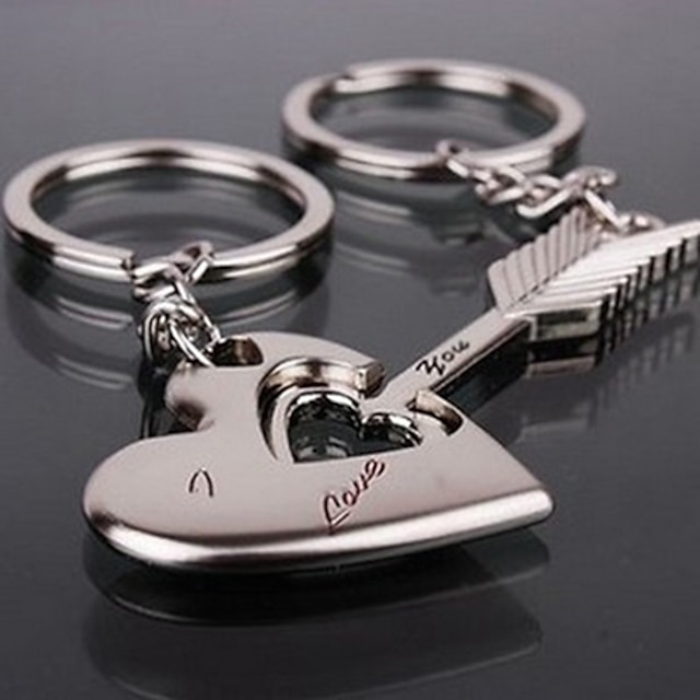  Key Chain Heart Arrow Decoration Romantic Gift Metal Adults' Men's Women's Couple's Toy Gift 2 pcs