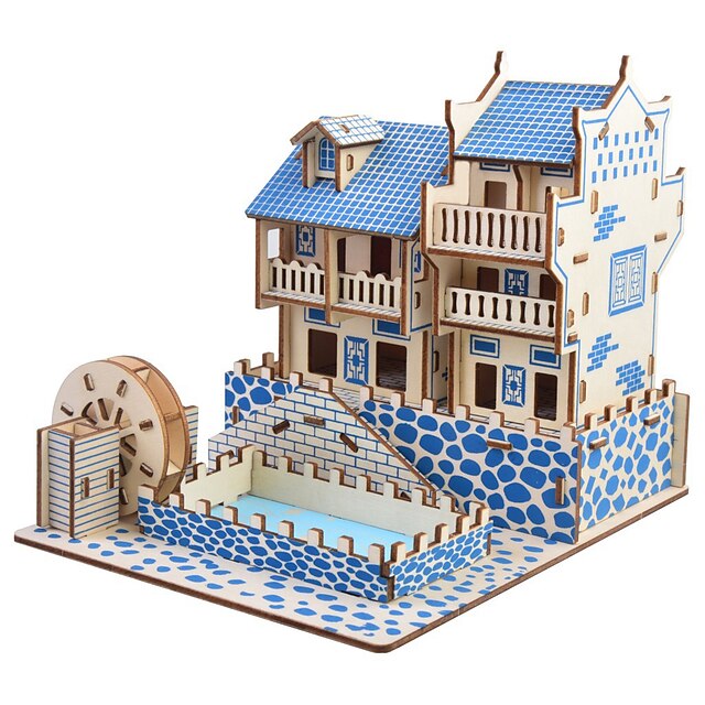  3D - Puzzle Holzpuzzle Modellbausätze Berühmte Gebäude Chinesische Architektur Heimwerken Simulation Hölzern Klassisch Chinesischer Stil Kinder Erwachsene Unisex Jungen Mädchen Spielzeuge Geschenk