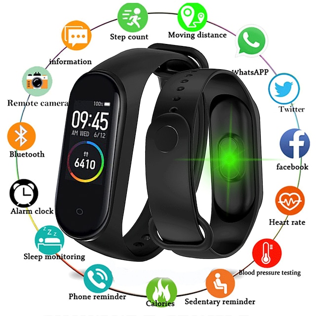  Smart Watch 0.96 Inch Smart Wristbands Fitness Band Blood Pressure Heart Rate Monitor Pedometer Call Reminder Fitness Tracker Compatible With Android Ios Ip67 For Women Men Thermometer Health Care
