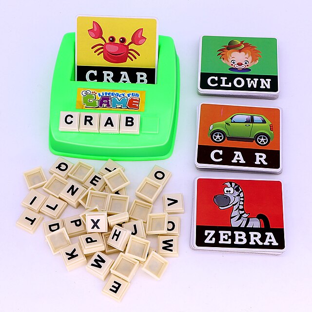  Educational Flash Card Educational Toy Matching Letter Game Picture Word Matching Game Letter Spelling Letter Reading Game Improve Memory ABS Resin Kid's Preschool Cute Kits Non Toxic 30 pcs 3-6 Y