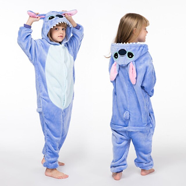 

Kid's Kigurumi Pajamas Monster Blue Monster Animal Onesie Pajamas Flannel Toison Blue / Pink Cosplay For Boys and Girls Animal Sleepwear Cartoon Festival / Holiday Costumes