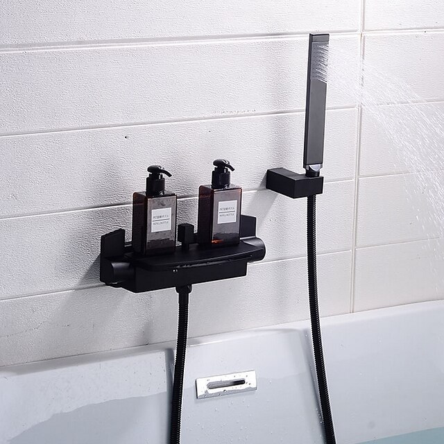  ברז לאמבטיה מגולוון מותקן על הקיר שסתום קרמי Bath Shower Mixer Taps / שפורפרת יד כלולה / כן / פליז