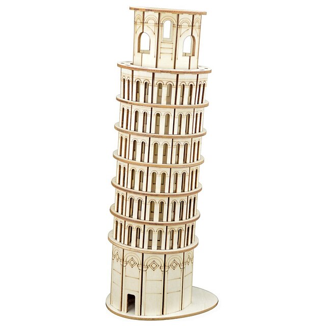  Quebra-Cabeças 3D Quebra-Cabeças de Madeira Maquetes de Papel Torre Construções Famosas Torre inclinada de Pisa Faça Você Mesmo Cartão de Papel Duro Clássico Crianças Adulto Unisexo Para Meninos Para