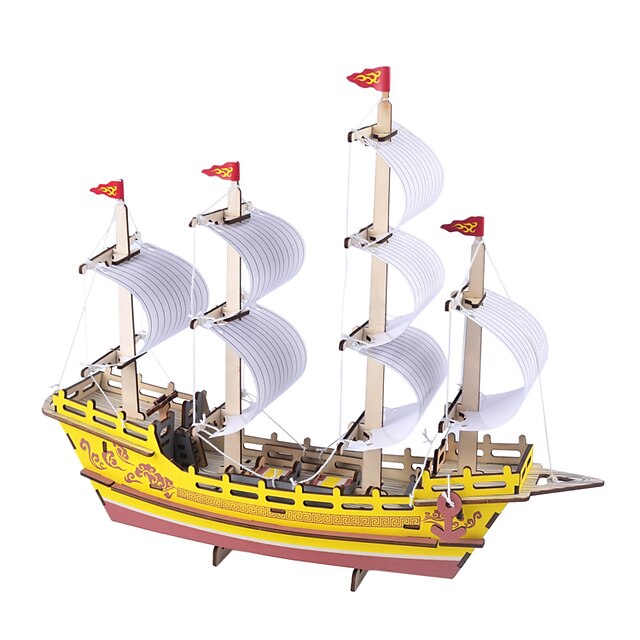 Robotime Zabawki 3D Puzzle Model Bina Kitleri Okret wojenny Statek Zrób to Sam Drewno Klasyczny Dla dzieci Dla dorosłych Unisex Dla chłopców Dla dziewczynek Zabawki Prezent