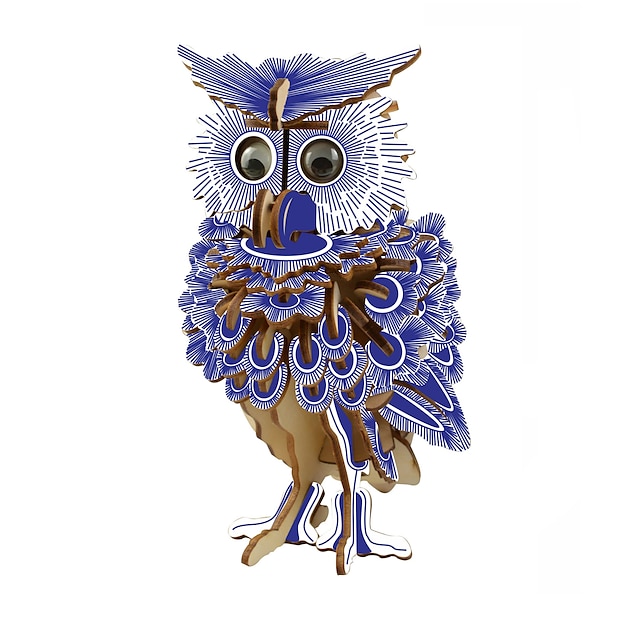  3D Puzzle Model Building Kit Wooden Model Houses Fashion Owl Owl Kids DIY Wooden 1 pcs Classic Modern Contemporary Fashion Kid's Adults' Boys' Girls' Toy Gift