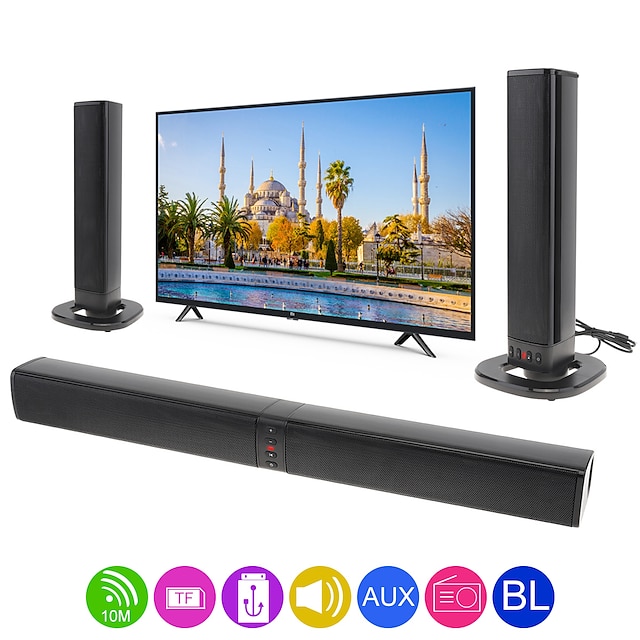  BS-36 Home Theater Multifunctional Bluetooth Soundbars Speaker with 4 Horns/3D Stereo Sound Support Foldable/Split for TV/PC
