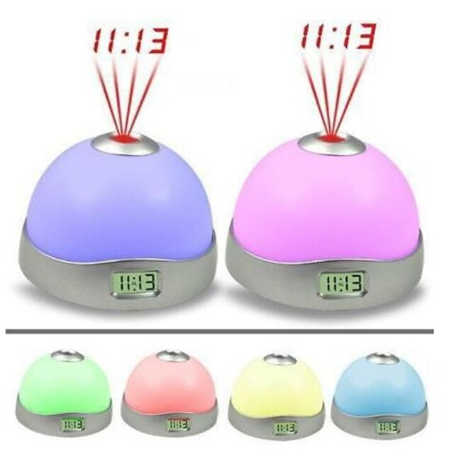  Colorful Projection Clock Star Sky Night Light LED Magic Digital Starry Alarm Clock Time Home Table Decoration