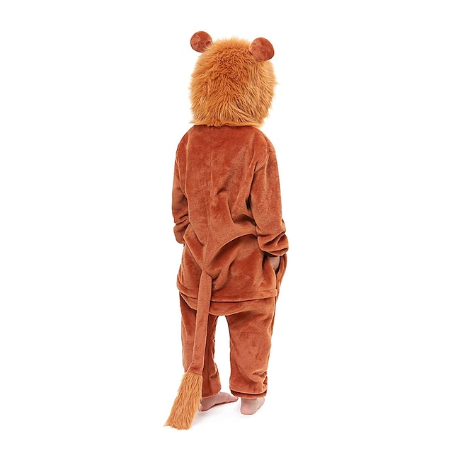 Toys & Hobbies Cosplay & Costumes | Kids Camouflage Kigurumi Pajamas Nightwear Lion Onesie Pajamas Flannel Fabric Coffee Cosplay