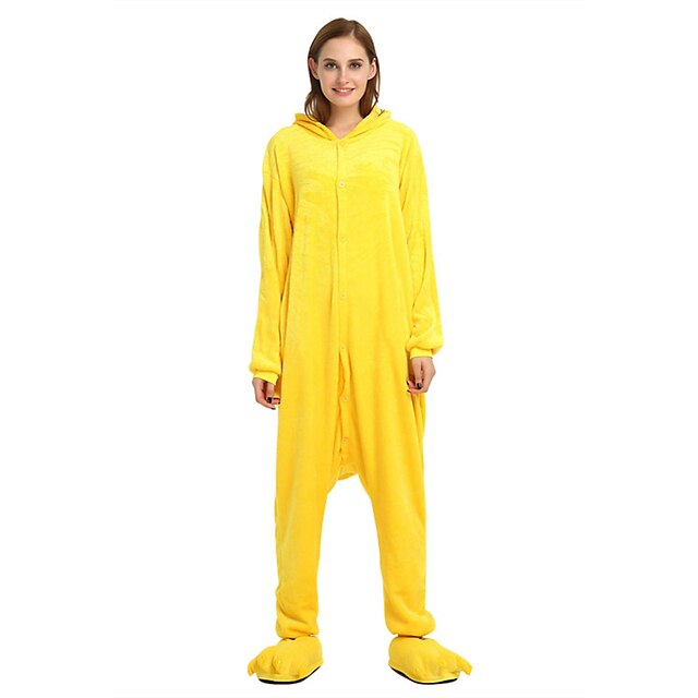 Toys & Hobbies Cosplay & Costumes | Adults Kigurumi Pajamas Pika Pika Animal Onesie Pajamas Coral fleece Yellow Cosplay For Men 