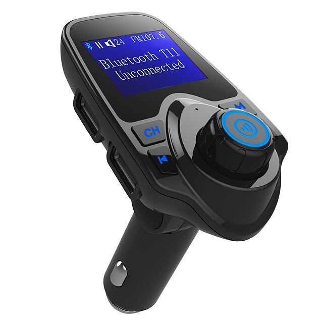  auto mp3 player audio bluetooth handsfree wireless fm transmițător afișaj led dual usb ports încărcare suport aux tf u disc