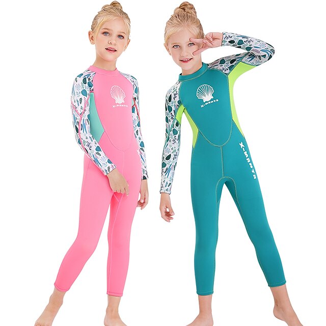  Dive&Sail Girls' Full Wetsuit 2.5mm SCR Neoprene Diving Suit Thermal Warm UPF50+ Anatomic Design High Elasticity Long Sleeve Back Zip - Swimming Diving Surfing Scuba Patchwork Autumn / Fall Spring