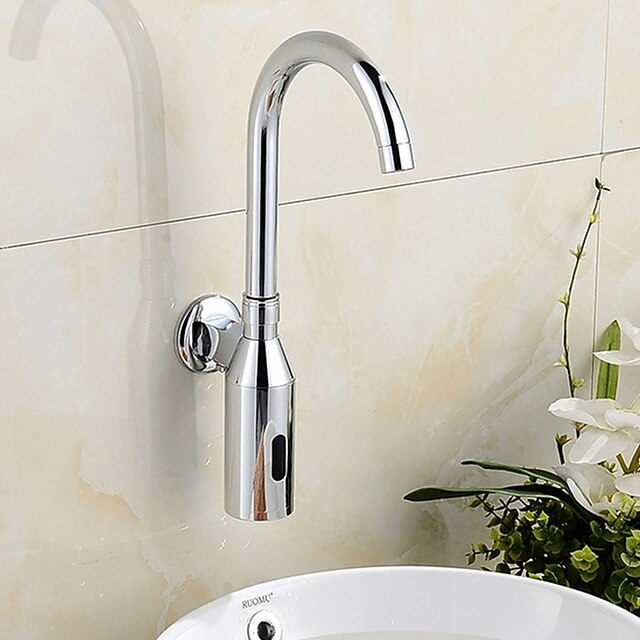  Bathroom Sink Faucet - Touchless Electroplated Centerset Single Handle One HoleBath Taps