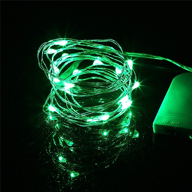 1pcs Button Battery Operated LED String Lights Silver Copper Wire 2m