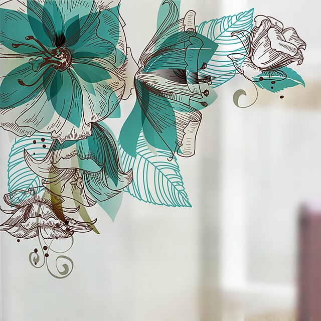  O padrão de orquídea fosco filme de janela vinil removível decoração de casa privada/adesivo de porta/adesivo de janela 58x60cm