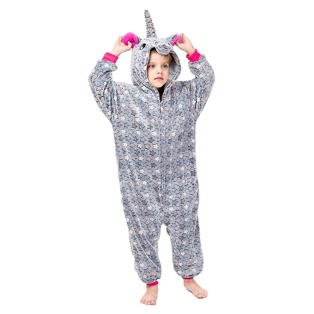 Toys & Hobbies Cosplay & Costumes | Kids Kigurumi Pajamas Unicorn Onesie Pajamas Flannelette Purple / Pink / Gray Cosplay For Bo