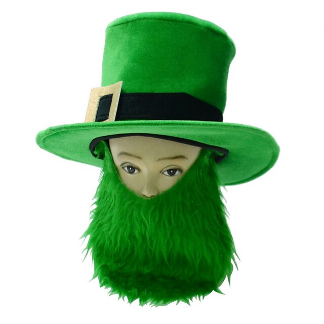  st patrick's day pride mäns kostym grön stor irländsk skägghatt