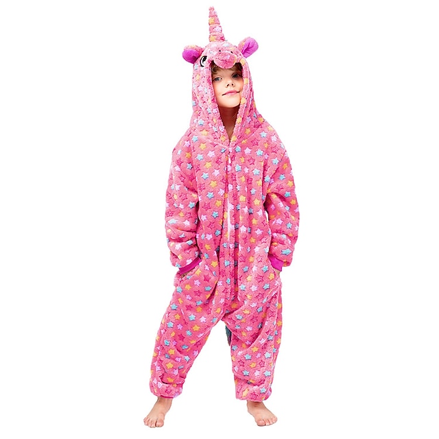 Toys & Hobbies Cosplay & Costumes | Kids Kigurumi Pajamas Unicorn Onesie Pajamas Flannelette Purple / Pink / Gray Cosplay For Bo