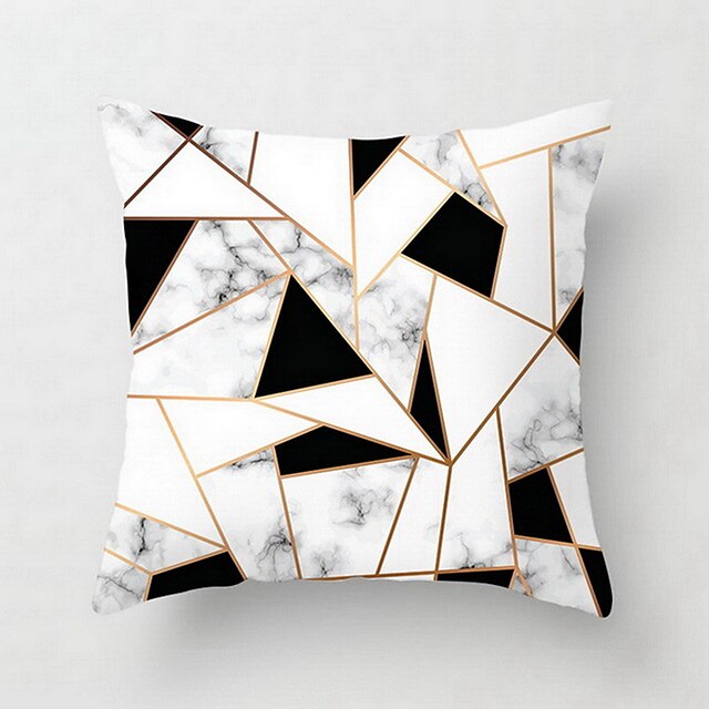  Set of 1 Polyester Pillow Cover Northern Europe hHolds Pillow Cushion for Leaning on Contemporary Contracted Black and White Stripe Geometry Grid Holds Pillowcase Sitting Room Sofa Pillow Covers