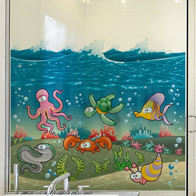  Cartoon Fish Window Film & Stickers Decoration Matte / Cartoon Animals / Character PVC(PolyVinyl Chloride) Window Sticker / Matte / Cute