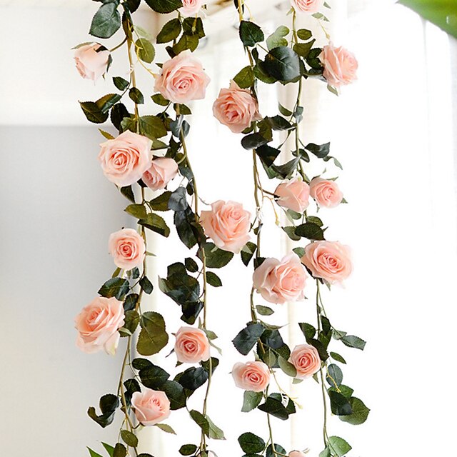  matrimonio decorare layout del sito alta simulazione rose rampicanti 180 cm fiore artificiale decorazione della casa 1 bouquet 180 cm