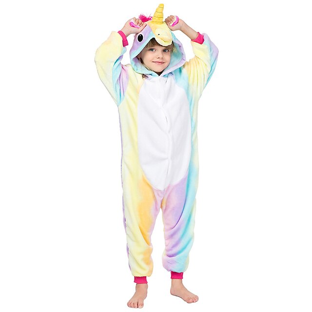 Kid's Kigurumi Pajamas Unicorn Flying Horse Galaxy Onesie Pajamas Funny ...