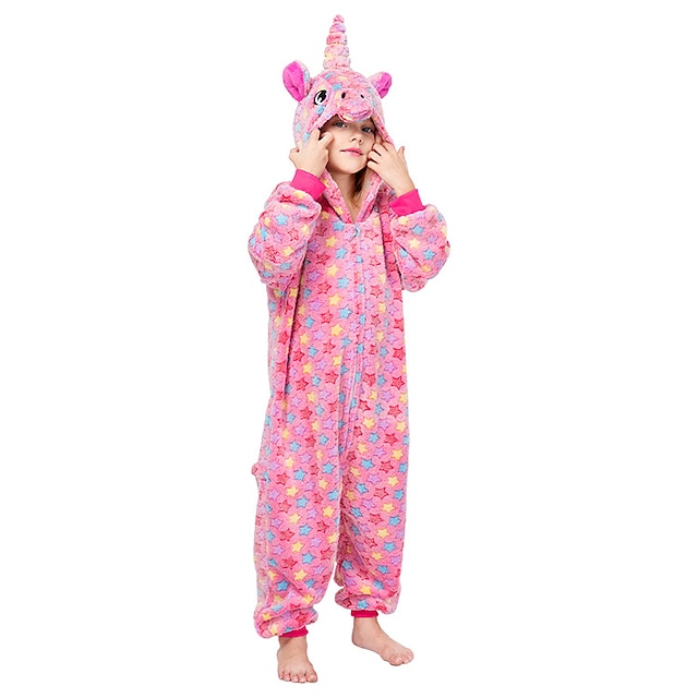 Toys & Hobbies Cosplay & Costumes | Kids Kigurumi Pajamas Unicorn Onesie Pajamas Flannelette Purple / Pink / Gray Cosplay For Bo