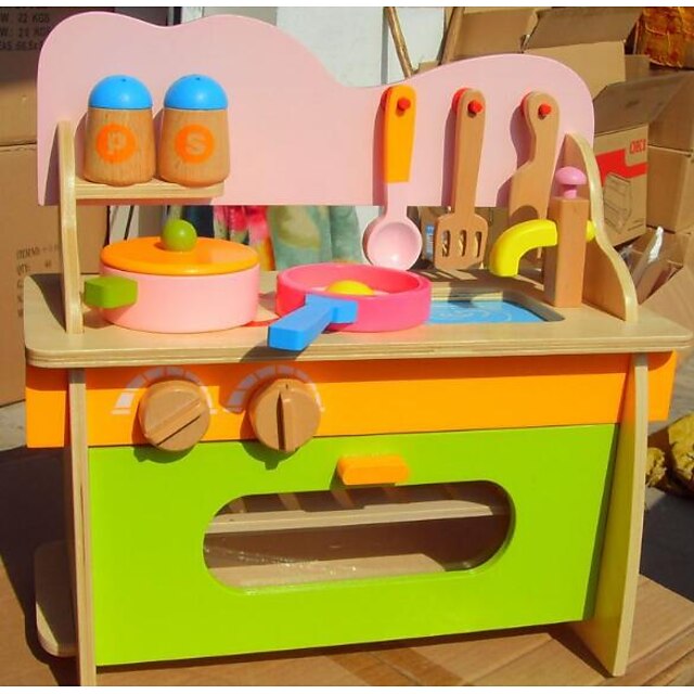 Conjuntos Toy Cozinha Brinquedos de Faz de Conta Jogar Cozinha De madeira Crianças Para Meninos Para Meninas Brinquedos Dom 1 pcs