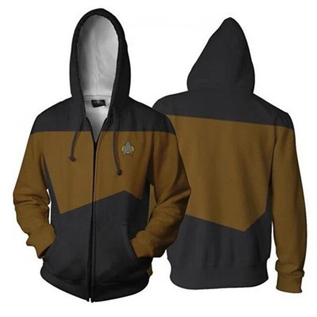 Toys & Hobbies Cosplay & Costumes | Inspired by Star Trek Cosplay Cosplay Costume Hoodie Polyster Color Block Patchwork Hoodie F