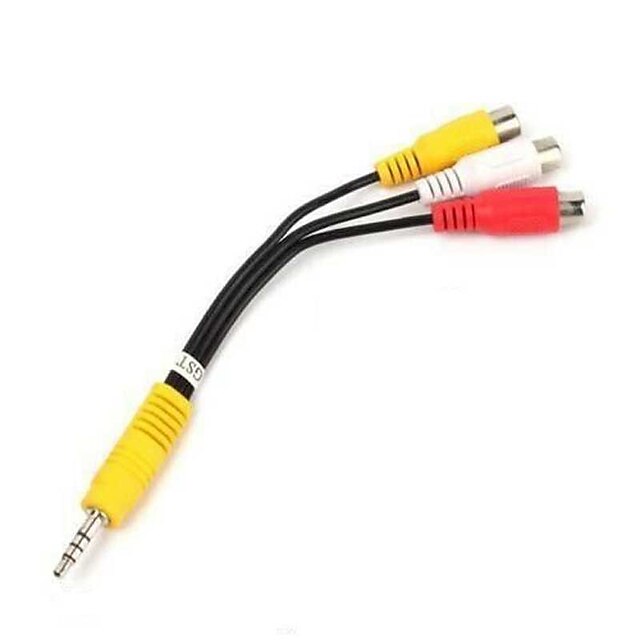  3.5mm AV Male to 3RCA Female M/F Audio Video Stereo Jack Adapter Cord Cable