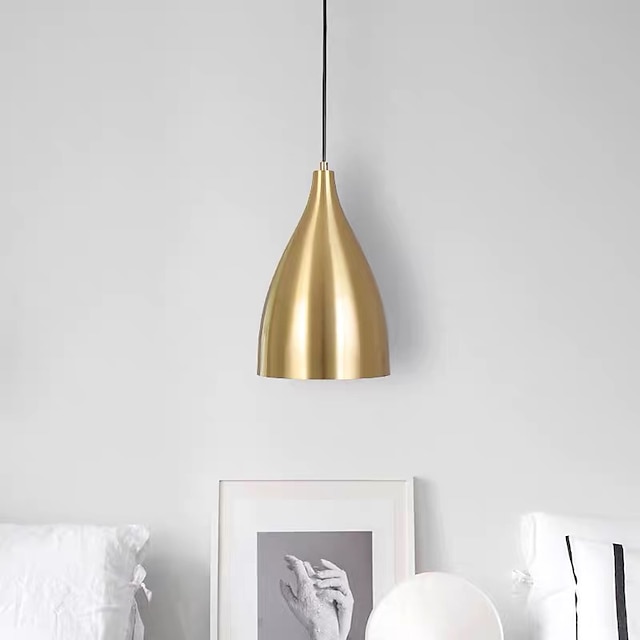 Lights & Lighting Pendant Lights | 18 cm Single Design Pendant Light Metal Brass Modern 220-240V - VR60628