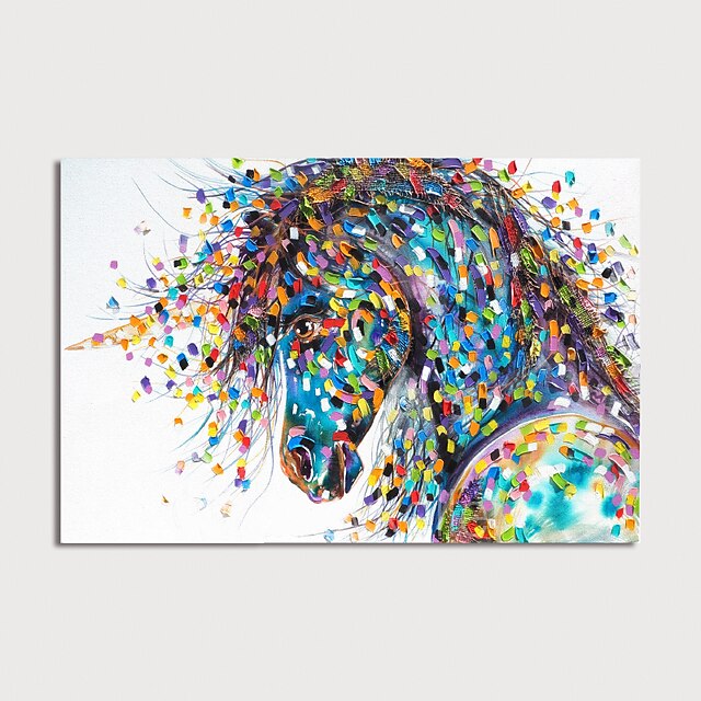  Hand Painted Canvas Oilpainting Abstract Horse Home Decoration with Frame Painting Ready to Hang