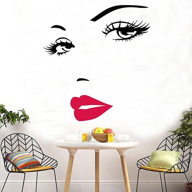 Home & Garden Home Decor | Sexy Red Lips Face Eyes Red Lip Home Decoration Wall Decal Wall Stickers 57*70cm For Living Room Bedr