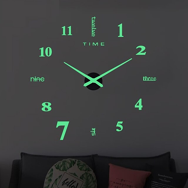  orologio da parete orologi design moderno orologio digitale grande grande 3d fai da te decorazioni per la casa luminoso specchio specchio luminova