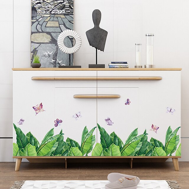  Feuilles vertes étanche bricolage amovible art vinyle stickers muraux décor salon chambre sticker mural décor à la maison