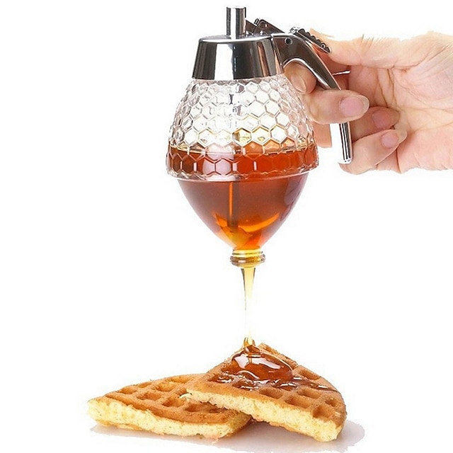  Juice Syrup Cup Bee Drip Dispenser Portable 200ml Honey Syrup Dispenser Pot Honeycomb Bottle Honey Squeeze Dispenser