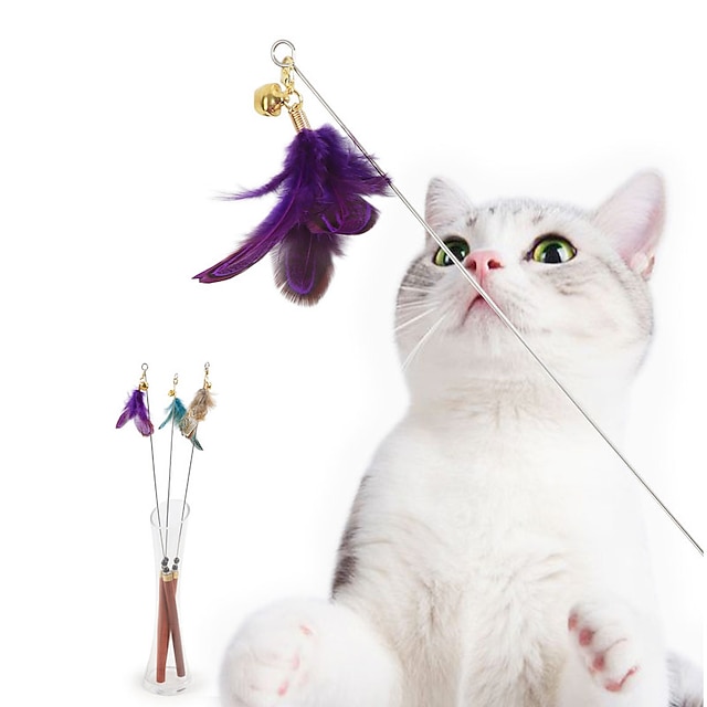 Speelhengels Interactieve kattenspeeltjes Leuk kattenspeelgoed Katten Hout Geschenk Huisdier speelgoed Huisdierspeelgoed 2023 - $8.79