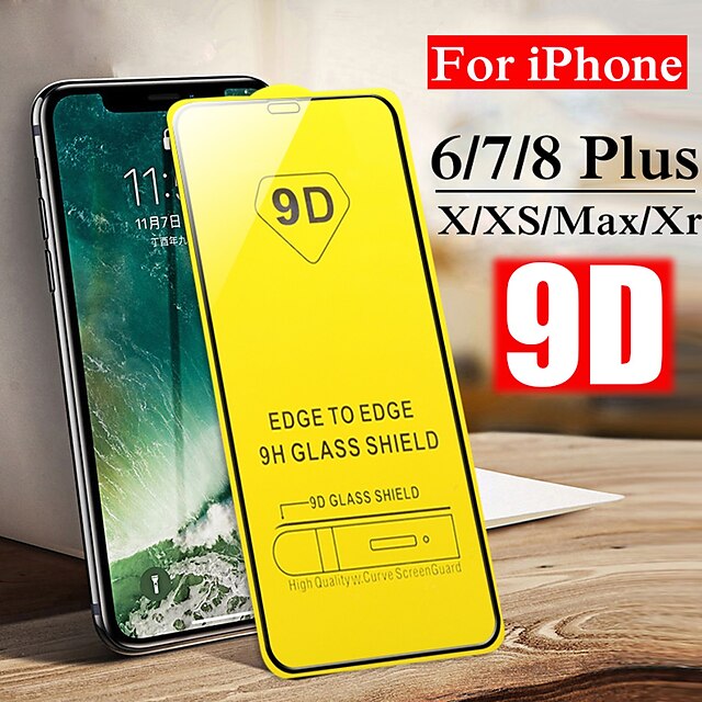  9D Hard Screen Protective Glass For iPhone 7 8 6 6S Plus XS Max X XR 11 Pro Max Toughed Front Film Tempered Glass