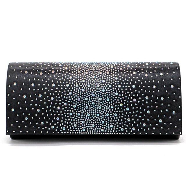  Women's Bags Polyester Evening Bag Crystals Solid Color Party Wedding Event / Party Wedding Bags Blue Black Pink Champagne