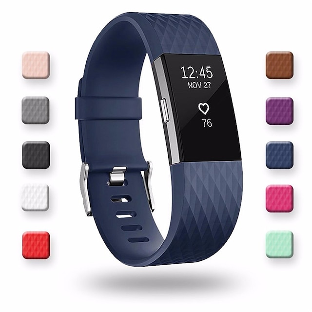spek dozijn Mooie vrouw Slimme horlogeband voor Fitbit 2 . opladen Siliconen Smartwatch Band Zacht  Ademend Klassieke gesp Vervanging Polsbandje 7946068 2023 – €5.99