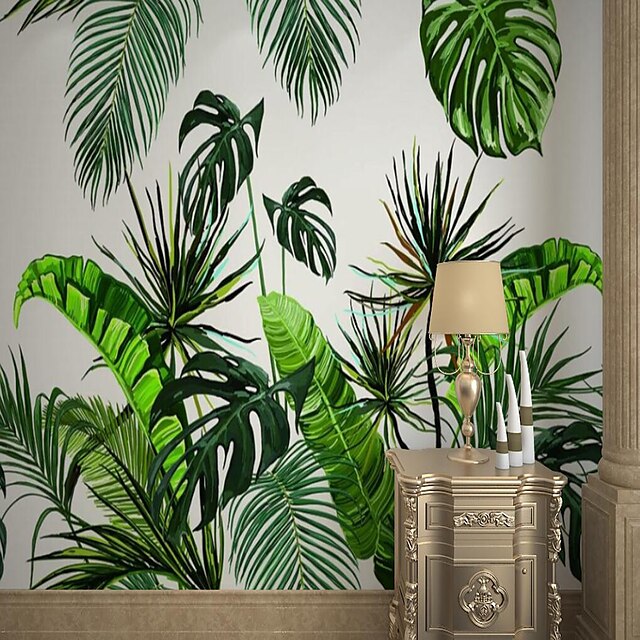  Custom Self-adhesive Mural Wallpaper Southeast Asia Big Leaf Suitable For Bedroom Living Room Coffee Shop Restaurant Hotel Wall Decoration Art