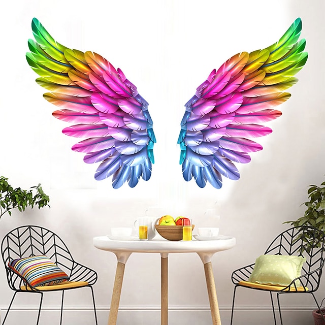 Home & Garden Home Decor | Creative Angel Wings Wall Stickers Ins Bedroom Wall Decoration Room Layout Self-adhesive Removable Wa