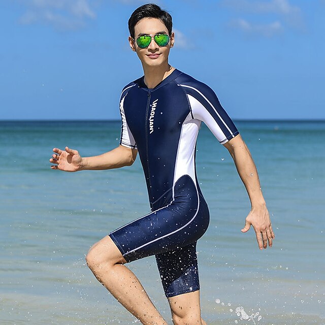 Sports & Outdoors Surfing, Diving & Snorkeling | Mens Rash Guard Dive Skin Suit UV Sun Protection UPF50+ Breathable Short Sleeve