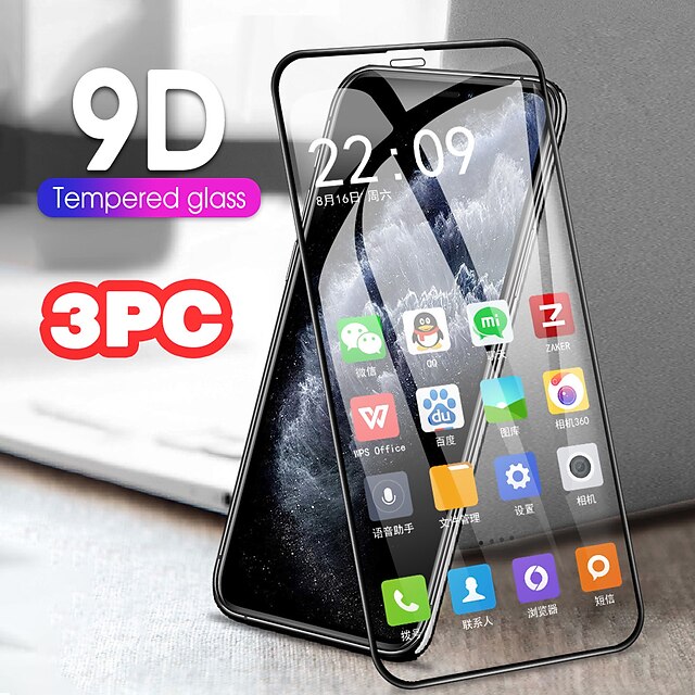  2PC/3PC 9D Hard Screen Protective Glass For iPhone 7 8 6 6S Plus XS Max X XR 11 Pro Max Toughed Front Film Tempered Glass