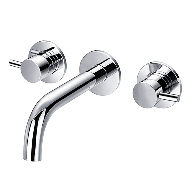  Bathroom Sink Faucet - Wash Basin Faucets Wall Mounted Hot and Cold Double Handles Faucet Bath Sink Mixer Tap