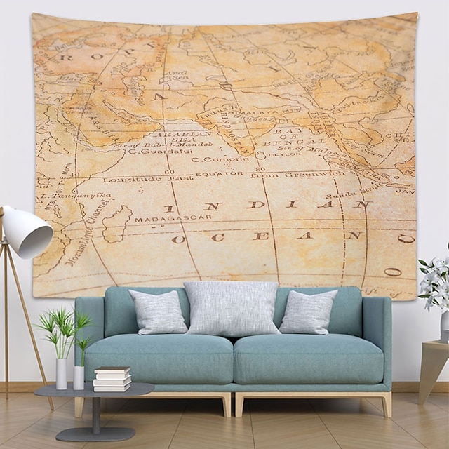 Home & Garden Home Decor | 5 sizes orld Map Pattern Wall Tapestry Wall Hanging Blanket Farmhouse DecorHome Decorations Machine A