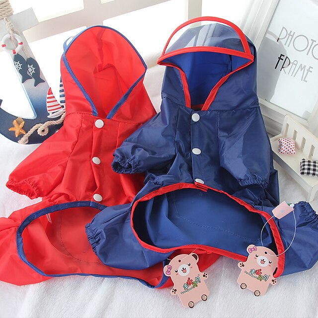  Dog Rain Coat Fashion Dog Clothes Puppy Clothes Dog Outfits Red Blue Costume for Girl and Boy Dog Terylene XS S M L XL XXL