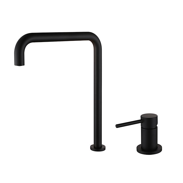  rubinetto lavabo bagno, nero/cromo/oro spazzolato/finitura oro rosa diffusa monocomando doppio foro lavabo miscelatore lavabo rubinetto bagno con interruttore caldo e freddo